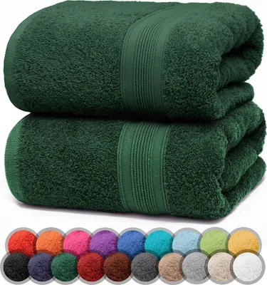 Produktbild von NatureMark Duschhandtücher 2er Set 70x140 cm, Dunkelgrün