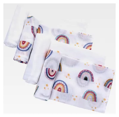 Produktbild von Musselintücher für Babys, 70x70cm, 4er Pack, 100% Baumwolle, weich und atmungsaktiv für Neugeborene