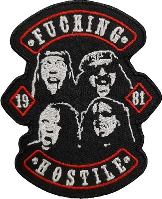 Immagine prodotto di Pantera - Toppa da stirare "Fucking Hostile" - cotone RO3144 (taglia unica) (nero/rosso)