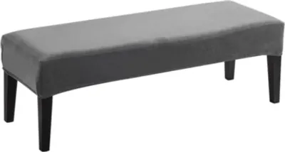 Obrázek produktu pro Sametový potah na jídelní lavici, měkký elastický potah na lavici, snímatelný, pratelný, ochrana nábytku do obývacího pokoje, kuchyně, ložnice, tmavě šedý