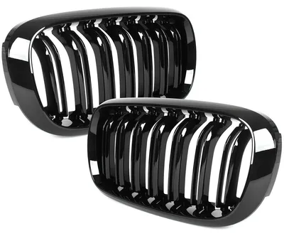 Kühlergrill DOPPELSTEG Schwarz Glanz für BMW X5 F15 13-18 / X6 F16 14-19 – Produktansicht