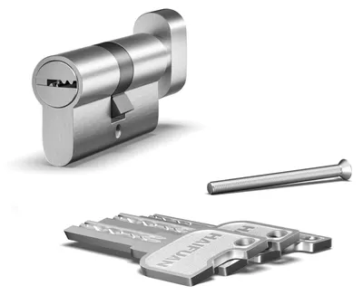 Produktbild von Schließzylinder Profilzylinder Doppelzylinder - 30/30 mm - 60 mm - Messing - Nickel - 3 Schlüssel