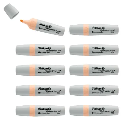 Produktbild von Pelikan Textmarker 490 eco, Pastell-Orange, 10 Stück, mit Keilspitze