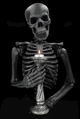 Produktbild von Kerzenhalter Skelett - Wanddeko mit Teelichthalter - Seelenfeuer - Halloween Gothic Deko