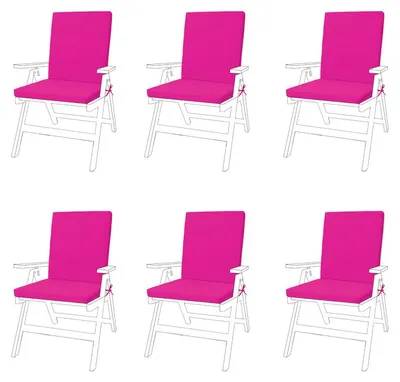 Produktbild von Gartenstuhlkissen – Wasserabweisendes Sitzkissen mit Komfortfüllung, Befestigungsbändern und Elastikband – Stuhlauflage für Garten, Terrasse und Balkon - 6 Stück