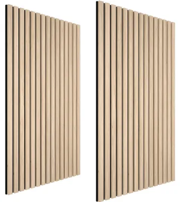 Obrázek produktu pro tectake Akustické panely, sada 2 ks Sonic Wall II, vzhled dřeva, světlý dub, 110 x 50 cm, MDF, dýha z pravého dřeva, zvukově izolační panely, zvuková izolace