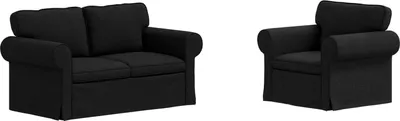 Produktbild von vidaXL Sofa Set 2 stk. Schwarz Stoff