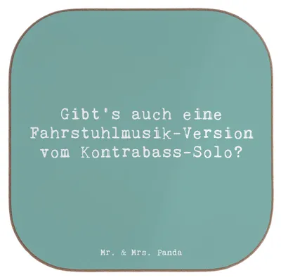 Produktbild von Mr. & Mrs. Panda Tischschoner Spruch Kontrabass Solo - Meeresbrise - Geschenk, Sinfonieorchester, Instrument, Streichinstrument, Untersetzer Gläser, Coaster, Jazzband
