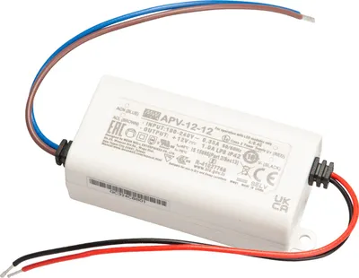 Immagine prodotto di MEANWELL APV-12-12, alimentatore per installazione LED, 12W 12V 1A CV