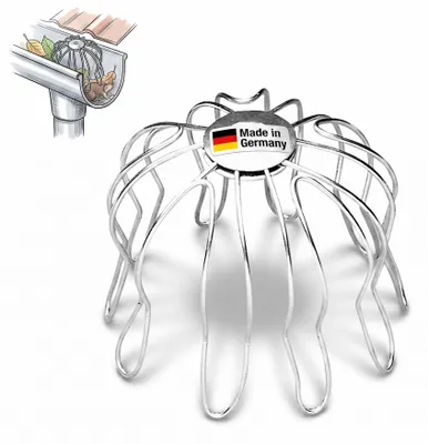 Produktbild von ZAMBELLI Laubfangkorb, Rinnensieb verzinkt, Silber, DN 87-100, Silber, Regenrinnen Fallrohrschutz, Dachrinnen Laubschutz - Fallrohrfilter gegen Laub & Tiere