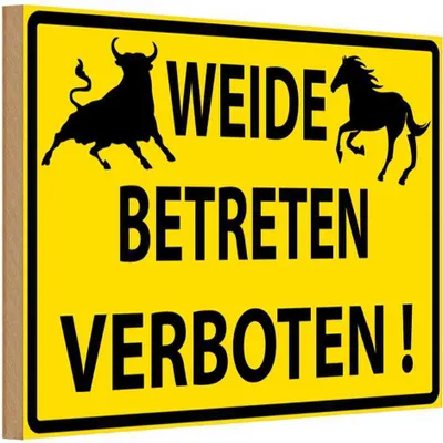 Produktbild von vianmo Holzschild 12x18 cm Weide Betreten verboten Warnschild Hinweisschild