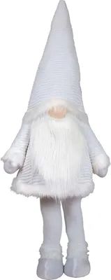 Produktbild von XL Wackelnder LED Wichtel 95cm (120cm) Weihnachten Deko Figur leuchtet Gnom weiß