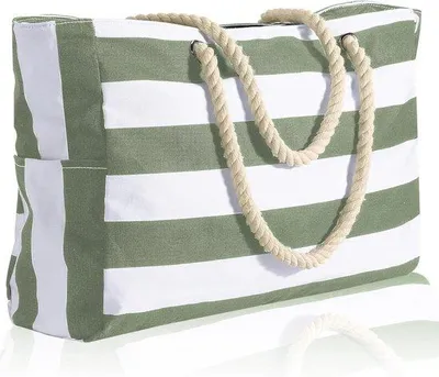 Produktbild von XXL Strandtasche grün für Damen, Schulterriem, ideal für Camping