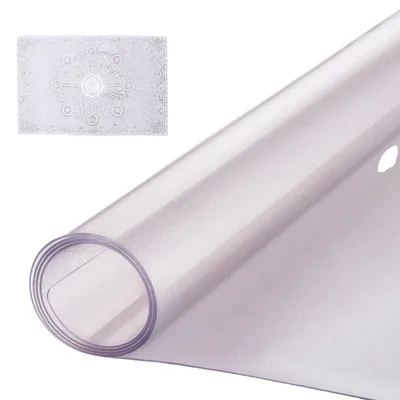 Productafbeelding van VEVOR kunststof tafelkleed, 107,7 x 152,4 cm, 1,5 mm dik, mattafwerking, rechthoekige PVC-tafelbeschermer, waterdichte en gemakkelijk te reinigen tafelbeschermer, tafelkleed