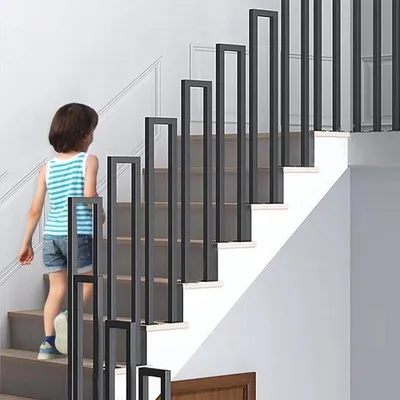 Produktbild von U-förmige Treppengeländer für Innen und Außen - Schwarz, 100 cm
