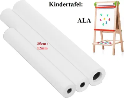 Produktbild von Papierrolle 35cm / 12mm Kindertafel weiß 25m länge Maltafel Dekorativ