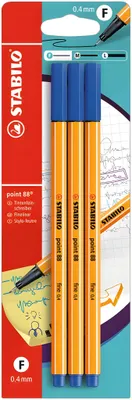 Zdjęcie produktu dla Cienkopis STABILO point 88 - opakowanie 3 sztuki - niebieski