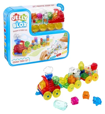 Image de Jelly Blox - Ensemble de train souple - 35 pièces.