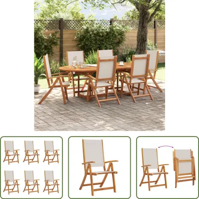 Produktbild von The Living Store Gartenstühle 6 Stk. Klappbar Massivholz Akazie und Textilene