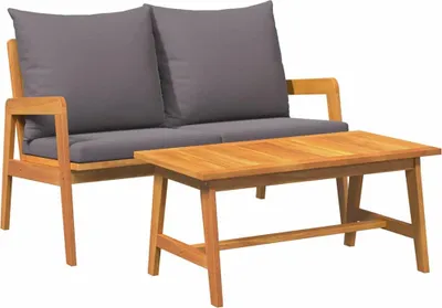 Image de vidaXL : Ensemble de table et chaises de bistrot, 2 pièces, bois massif d'acacia, finition huile naturelle