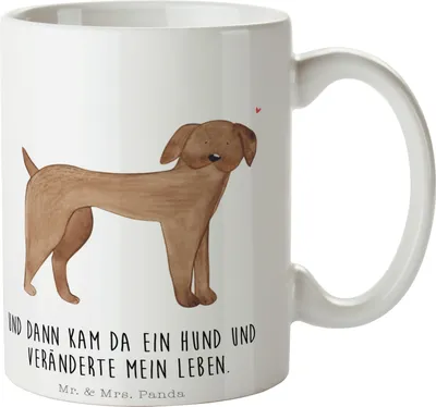 Produktbild von Mr. & Mrs. Panda Kaffeetasse Hund Dogge - Weiß - Geschenk, Kaffeebecher, Sprüche, keramik, Hunde, Tasse, Keramiktasse, Deutsche, Süß, Herz, Pott