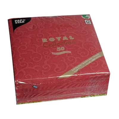 Produktbild von Servietten "ROYAL Collection" 1/4-Falz 40 cm x 40 cm bordeaux "Casali"