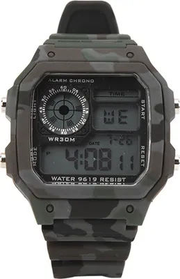 Produktbild von Digitaluhr, multifunktional, modisch, quadratisch, leuchtend, wasserdicht, Outdoor-Sport, Chronograph, Camouflage-Grau