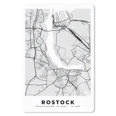Produktbild von MuchoWow® Mauspad Mousepad Rostock - Karte - Stadtplan - Deutschland 40x60 cm - Mousepads - Maus Mat - Pad - Mausunterlage - Schreibtisch Accesoire