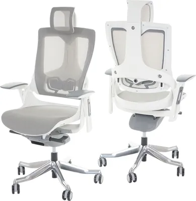 Obrázek produktu pro Kancelářská židle MERRYFAIR Wau 2, kancelářská otočná židle, čalounění/síťovina, ergonomická  bílo-šedá