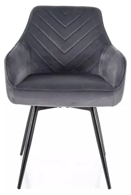Image de Chaise pivotante en velours - Gamme Servio - Gris