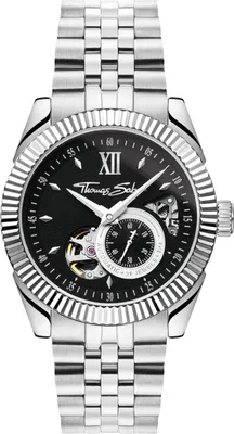 Produktbild von Thomas Sabo WA0411-201-203 Herrenuhr Automatikuhr mit schwarzem Zifferblatt 41mm 5ATM