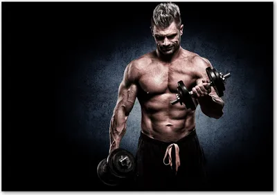 Produktbild von Tulup® Glas-Bild - 100 x 70 - Wandbild aus Glas - Wandkunst - Wandbild hinter gehärtetem Sicherheitsglas - Sport - Bodybuilding - Schwarz