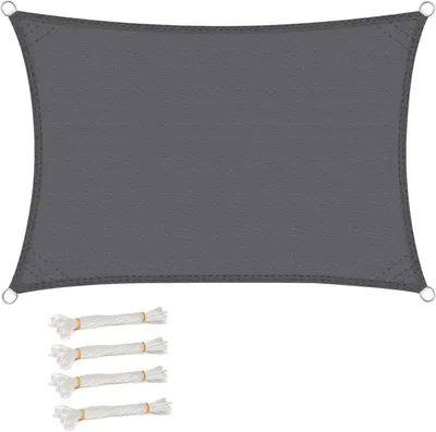 Produktbild von WOLTU Sonnensegel Rechteck 4x5m Grau wasserabweisend Sonnenschutz Polyester Windschutz mit UV Schutz für Garten Terrasse Camping