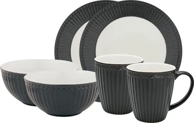 Produktbild von Greengate Alice Frühstücksset dark grey 6tlg