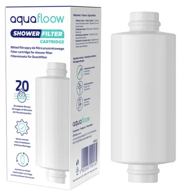 Produktbild von Aquafloow Ersatzkartusche für Duschfilter mit 1/2" Anschluss, Filter für Duschko