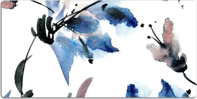 Produktbild von Schreibtischmatte Tischunterlage 90x45 cm Mauspad - Aquarellblumen