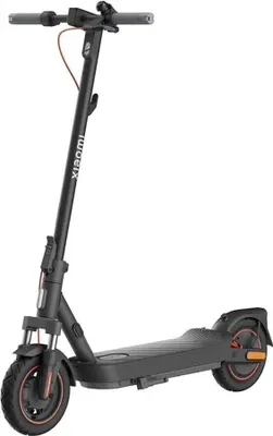 A black Xiaomi electric scooter is shown against a white background.