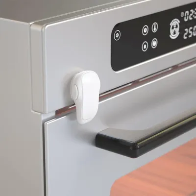 Image de SAFELON 1 pièce de sécurité pour bébé serrure de porte de four double bouton pour la sécurité dans la cuisine (blanc)