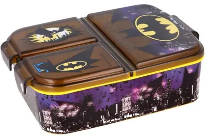 Productafbeelding van Lunchbox voor kinderen, met compartimenten, van kunststof, BPA-vrij, Batman-thema