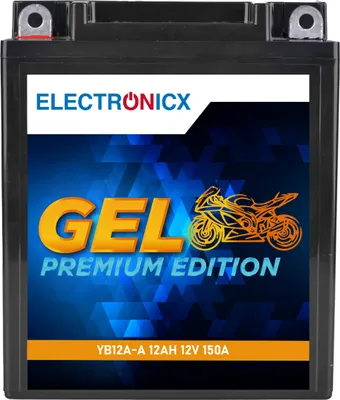 Produktbild von Electronicx YB12A-A 12V 12Ah GEL Motorradbatterie - Wartungsfrei & Versiegelt - Kompatibel mit YB12A-A / 51211 ▶ Premium Batterie 12V Wartungsfrei Versand DE