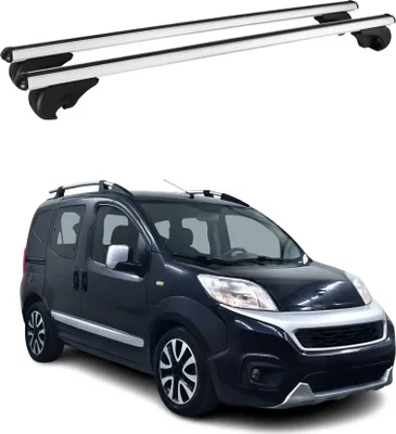 Image de Barres de toit Transversales pour Fiat Fiorino Qubo 2007-2017 Aluminium Argent