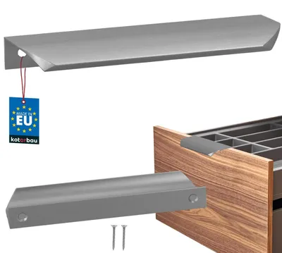 Produktbild von KOTARBAU® Möbelgriff Schrankgriffe 148 mm Silber Matt ZnAl Hinterschraubgriffe Kantengriff Schubladengriffe Küche Modern