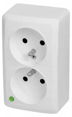 Image de Électro-Plast prise double avec terre BERG 2x2P+Z blanche 3743-00