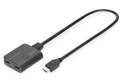 Produktbild von Digitus 4K HDMI Splitter, 1x2, HDMI, 2x HDMI, 3840 x 2160 Pixel, Schwarz, Acrylnitril-Butadien-Styrol (ABS), 4K Ultra HD