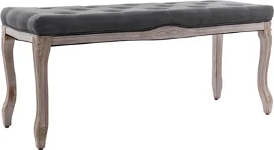 Image de vidaXL Banc en bois massif de lin 110 x 38 x 48 cm gris clair