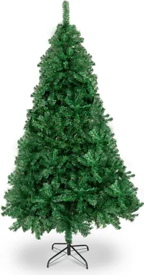 Produktbild von 6 Fuß künstlicher Weihnachtsbaum, Weihnachtskiefer mit 650 Zweigspitzen und stabilem Metallständer für Büro und Zuhause