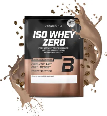 Image de BioTech USA Iso Whey Zero 25 g caffé latte / Protéines (échantillons) / Isolat de lactosérum de première qualité avec acides aminés et BCAA supplémentaires