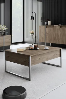 Produktbild von Skye Decor, Luxe - Walnut, Silver, Couchtisch, Nussbaum, 100 % MELAMINBESCHICHTETE SPANPLATTEN, 90 x 60 x 40 cm