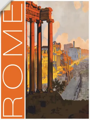Produktbild von ARTland Wandbild, selbstklebend Rom Vintage Reiseplakat Größe: 30x40 cm