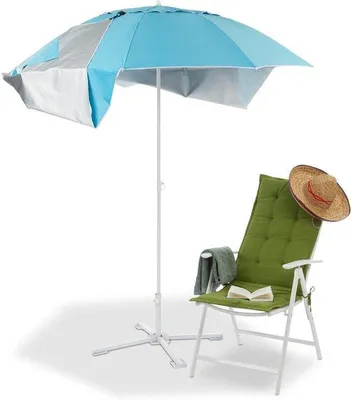 Immagine prodotto di Ombrellone da spiaggia 2 in 1 SPF 50+ (diametro 210 x 180 cm) con borsa da trasporto, blu
